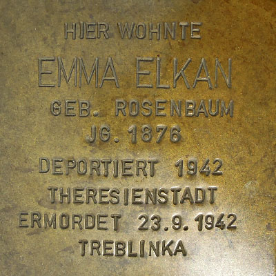 Stolperstein Emma Elkan